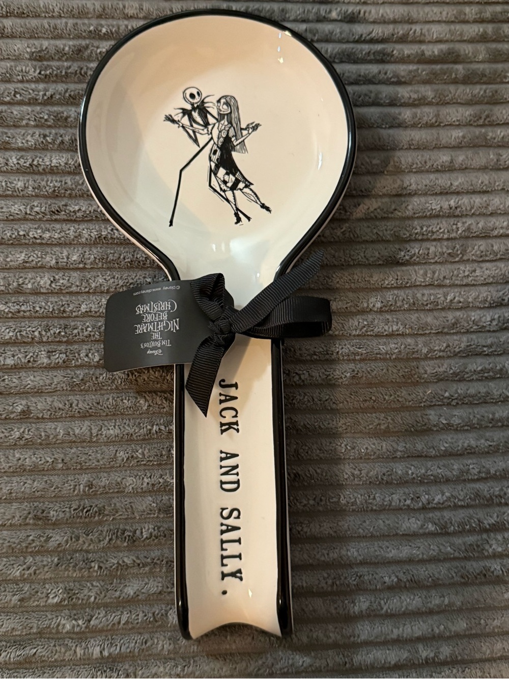 Rae Dunn x Nightmare Before Christmas White Ceramic Spoon Rest- JACK & SALLY
